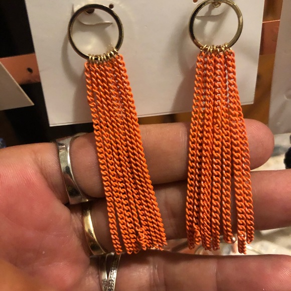 🧡Candies🍭Summer Hot Orange 🍊 Dangling Earrings! - Picture 2 of 6